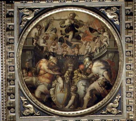 Allegory of the districts of Santa Croce and Santo Spirito from the ceiling of the Salone dei Cinque od Giorgio Vasari