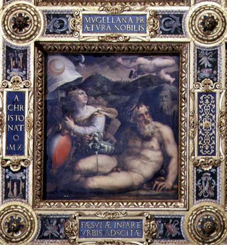 Allegory of the town of Fiesole from the ceiling of the Salone dei Cinquecento od Giorgio Vasari
