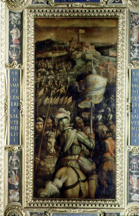 The Capture of the Fortress of Monastero from the ceiling of the Salone dei Cinquecento od Giorgio Vasari