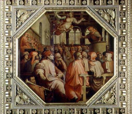 Prayer of Antonio Giacomini for the war with Pisa from the ceiling of the Salone dei Cinquecento od Giorgio Vasari
