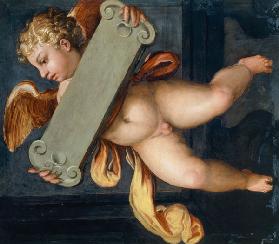 G.Vasari / Putto with Tablet / Paint.Putto s tabulí 