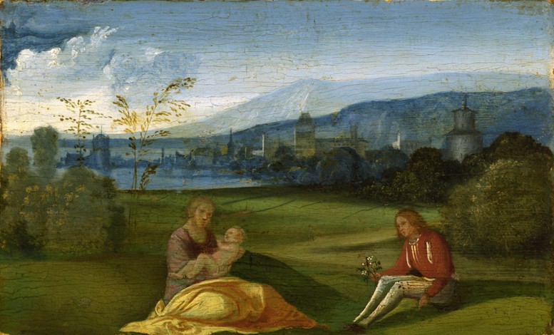 Idyllic pastoral landscape od Giorgione