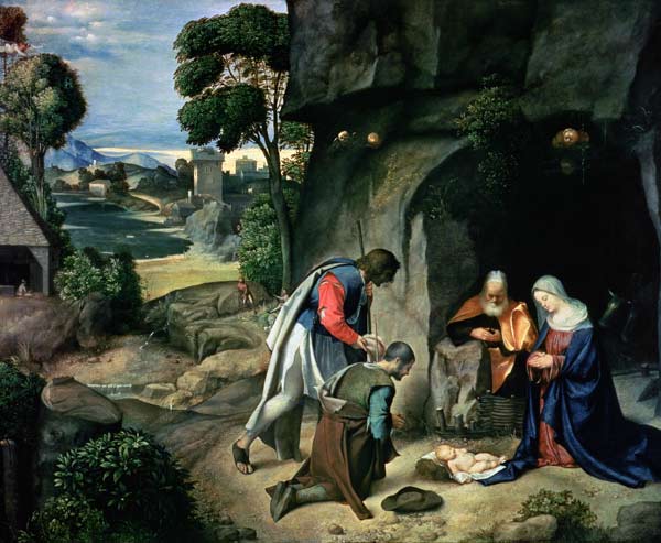 The Adoration of the Shepherds (The Allendale Nativity) od Giorgione (eigentl. Giorgio Barbarelli oder da Castelfranco)