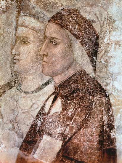 Paradise detail of Dante Alighieri (1265-1321) od Giotto (di Bondone)