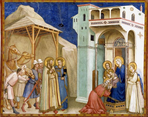Die Anbetung der Koenige od Giotto (di Bondone)