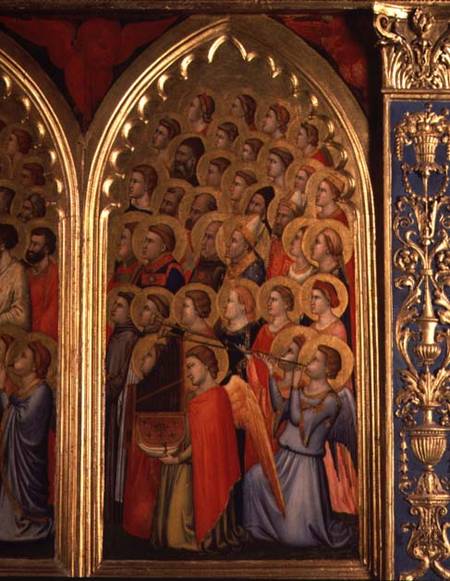 Angels from the Coronation of the Virgin Polyptych (far right panel) od Giotto (di Bondone)