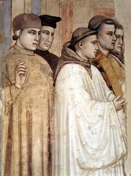 The Death of St. Francis, detail of the standing mourners on the left hand side, from the Bardi chap od Giotto (di Bondone)