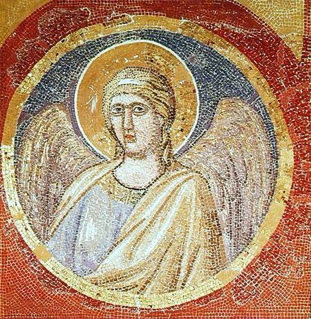 Detail of an angel from the Navicella, the Ship of the Church od Giotto (di Bondone)