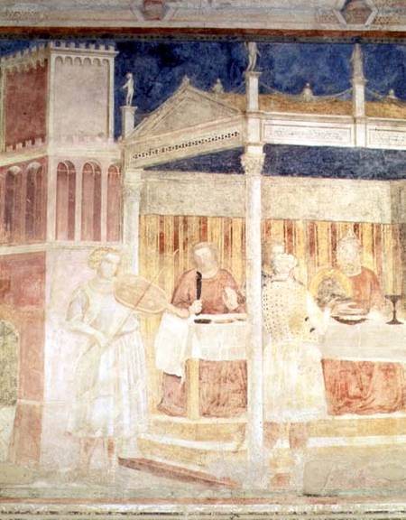 Herod's Banquet, detail of the violinist, from the Peruzzi chapel od Giotto (di Bondone)