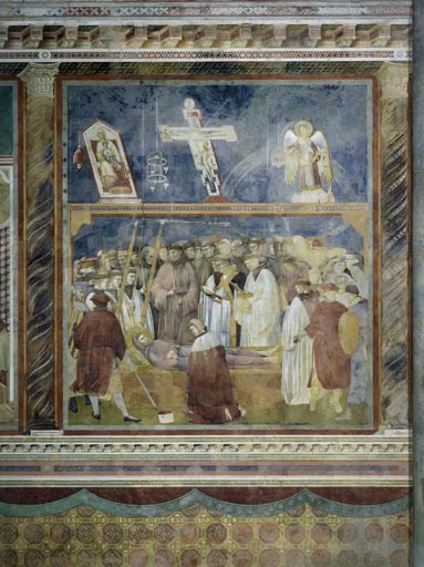 Der unglaeubige Hieronymus ueberzeugt sich von der Echtheit der Wundmale des hl. Franziskus od Giotto (di Bondone)