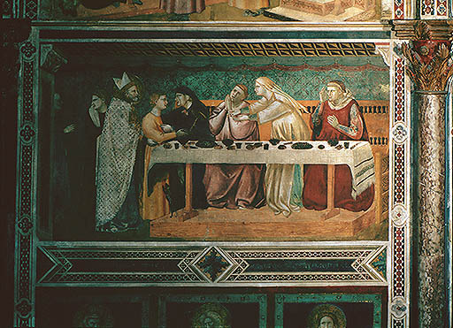 Der hl. Nikolaus befreit den Knaben Adeodat aus den Haenden der Agarener und bringt ihn seinen Elter od Giotto (Schule)