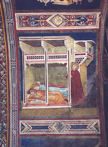 Die Schenkung der Goldbarren od Giotto (Schule)