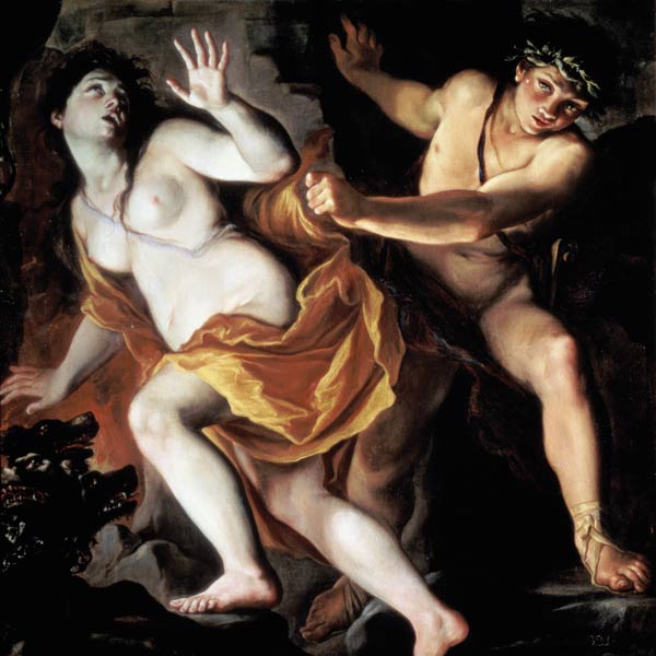 Orpheus and Eurydice, 1695-1705 od Giovanni Antonio Burrini or Burino