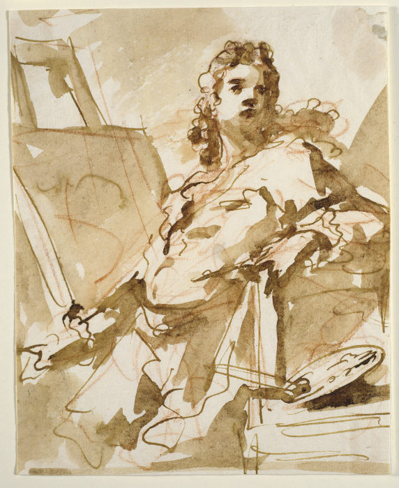 Self-Portrait in Front of the Easel od Giovanni Antonio Pellegrini