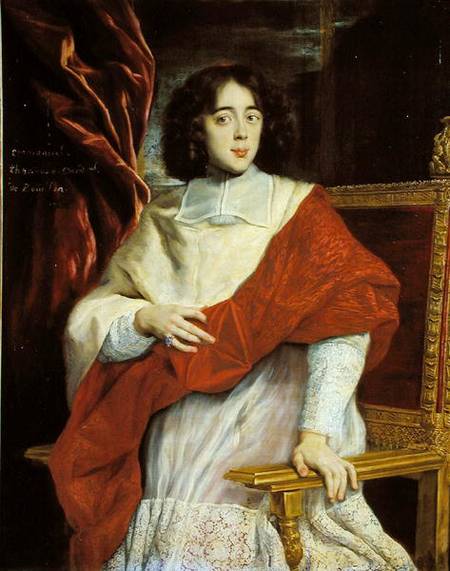 Emmanuel-Theodose de la Tour d'Auvergne (1643-1715) Cardinal de Bouillon od Giovanni Batt. Baccicio Gaulli