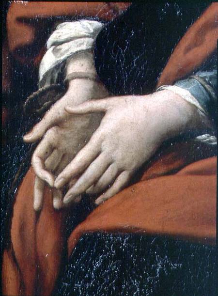 The Martyrdom of SS. Rufina and Seconda, known as the 'three-handed picture', detail of bound hands, od Giovanni Battista Crespi