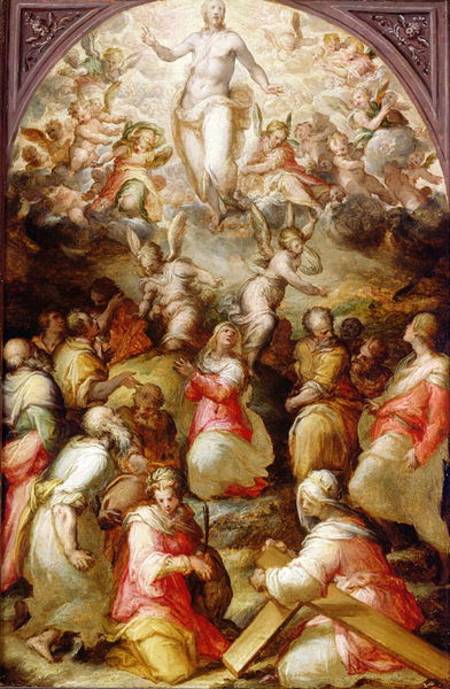 The Ascension of Christ with St. Agnes and St. Helen od Giovanni Battista Naldini