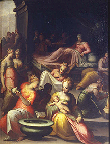 Die Geburt Johannes des Täufers. od Giovanni Battista Naldini
