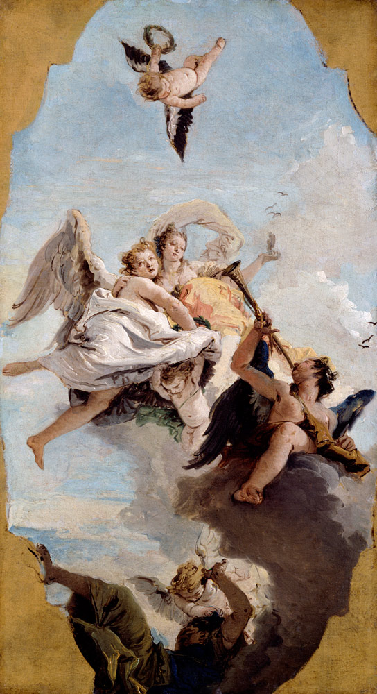 Fortitude and Wisdom, or Wisdom putting Ignorance to Flight, modello for a ceiling fresco in the Vil od Giovanni Battista Tiepolo