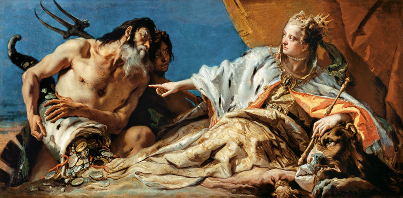Neptun überreicht Venezia die Gaben des Meeres od Giovanni Battista Tiepolo