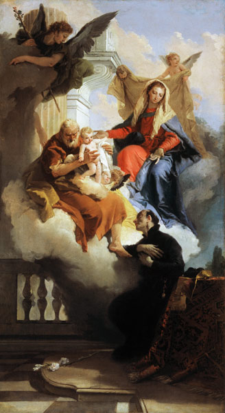 G.B.Tiepolo / Holy Family & St.Cajetan od Giovanni Battista Tiepolo