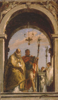 Bildnis zweier Heiliger in einem Torbogen od Giovanni Battista Tiepolo