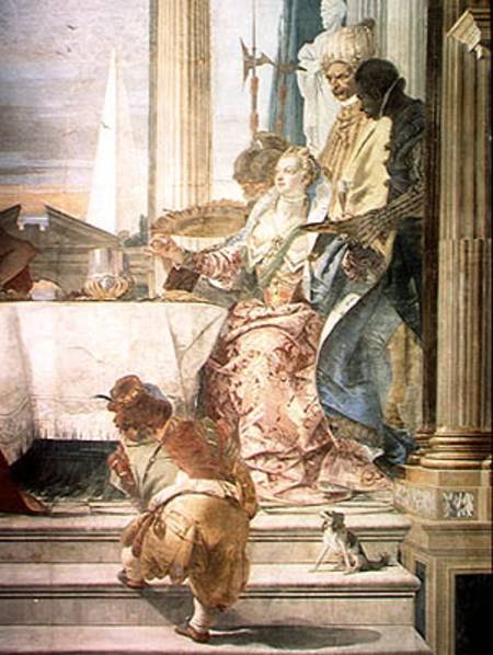 Cleopatra's Banquet, detail of Cleopatra and a dwarf od Giovanni Battista Tiepolo