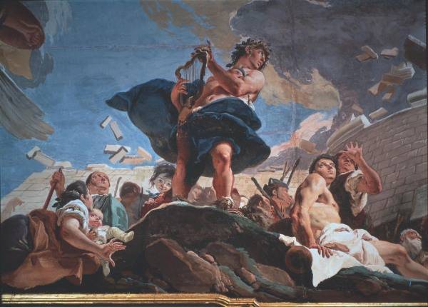 Tiepolo / Apollo builds Troy / c.1750 od Giovanni Battista Tiepolo