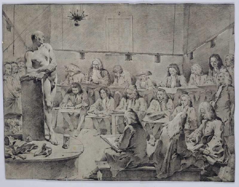 In der Akademie: Künstler beim Aktzeichnen. od Giovanni Battista Tiepolo