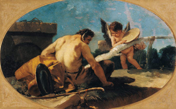 Satyr and Putto with a Tambourine od Giovanni Battista Tiepolo
