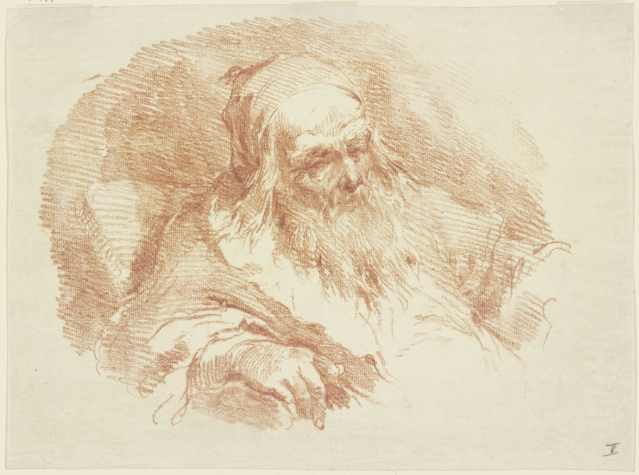 Studienkopf eines bärtigen alten Mannes od Giovanni Battista Tiepolo