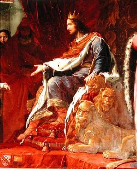 The Queen of Sheba Before King Solomon, detail of Solomon on his Throne