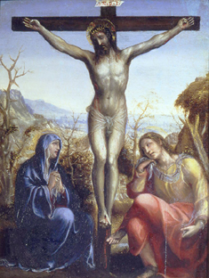 Christus am Kreuz mit Maria und Johannes dem Evangelisten od Giovanni Bazzi Sodoma