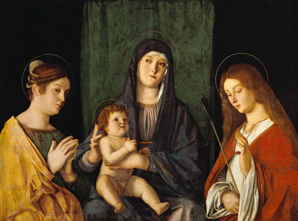 The virgin and the child with the St. Kathatina and St. Ursula od Giovanni Bellini