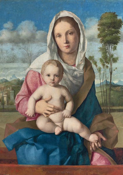 Madonna mit Kind in einer Landschaft. od Giovanni Bellini