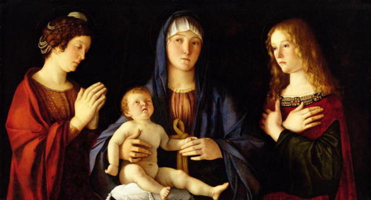 Virgin and Child with St. Catherine and Mary Magdalene, c.1500 (oil on panel) od Giovanni Bellini