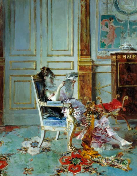 Girl Reading in a Salon od Giovanni Boldini