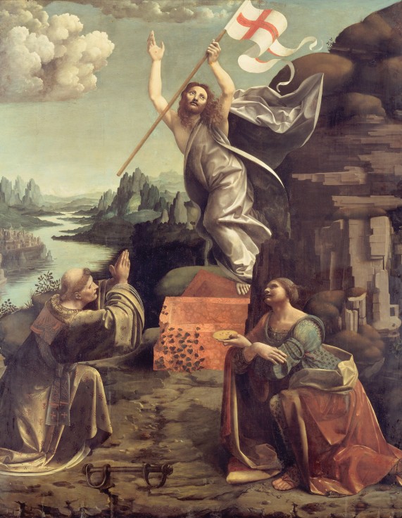 The Resurrection of Christ with Saints Leonard of Noblac and Lucia od Giovanni Boltraffio