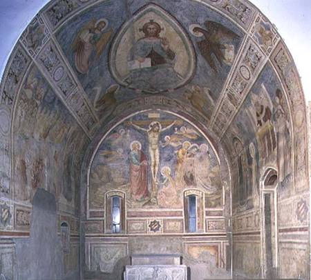 Chapel of SS. Ambrogio and Caterina from Moccirolo showing the barrel vault with Christ in Glory and od Giovanni da Milano