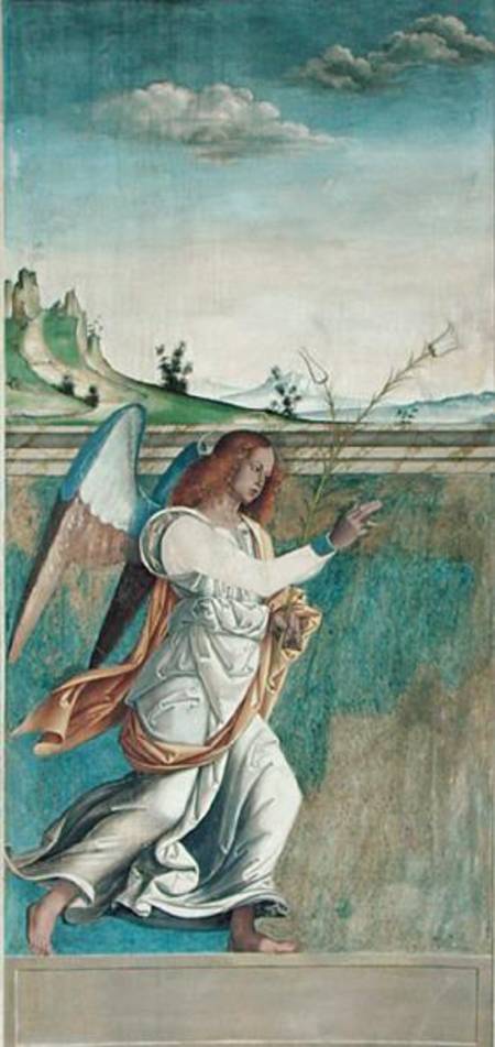 Angel Gabriel, annunciation panel originally forming one of the outside shutters of the organ in San od Giovanni de' Vajenti Speranza