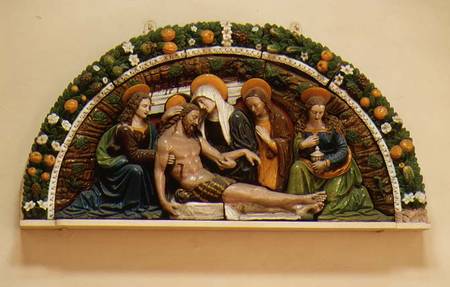 The Maries in the Sepulchre, bas relief od Giovanni della Robbia