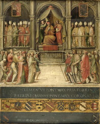 Coronation of Pope Paul II (1417-71) 1534 (oil on panel) od Giovanni di Lorenzo Cini