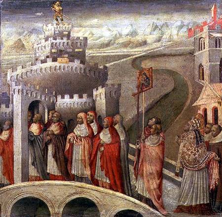 Procession of St. Gregory to the Castel St. Angelo od Giovanni  di Paolo di Grazia