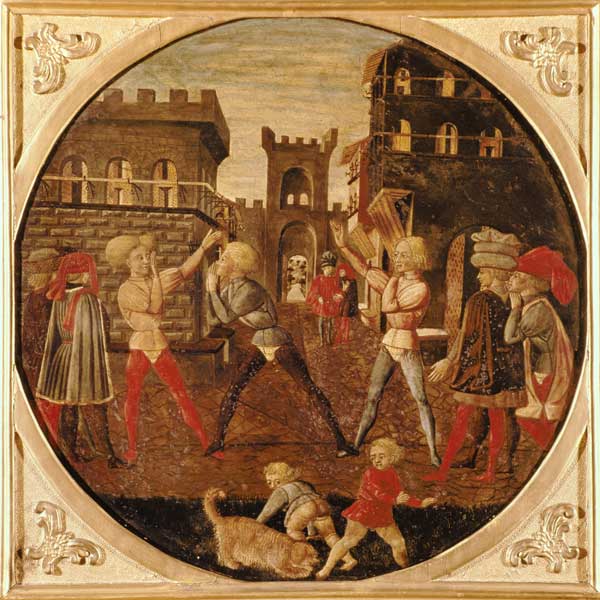 The Game of Civettino (tempera on panel) od Giovanni  di Ser