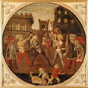 The Game of Civettino (tempera on panel)