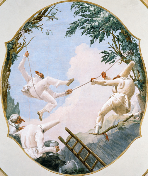 G.D.Tiepolo / Pulcinella''s Swing / 1793 od Giovanni Domenico Tiepolo