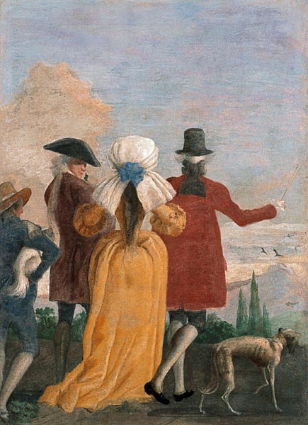 G.D.Tiepolo / Passeggiata a Tre / c.1781 od Giovanni Domenico Tiepolo