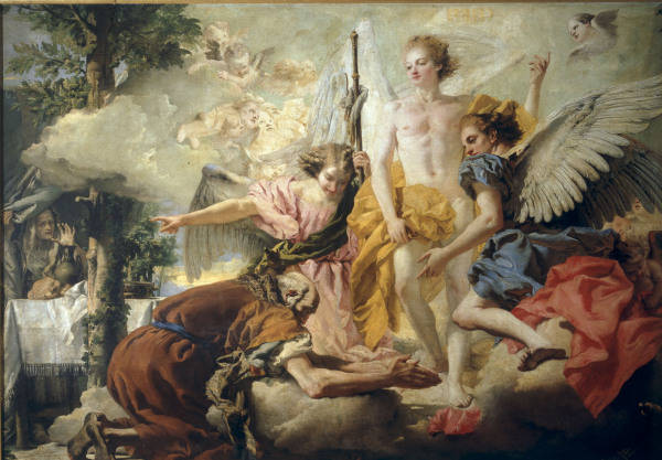 G.D.Tiepolo / Three Angels & Abraham od Giovanni Domenico Tiepolo