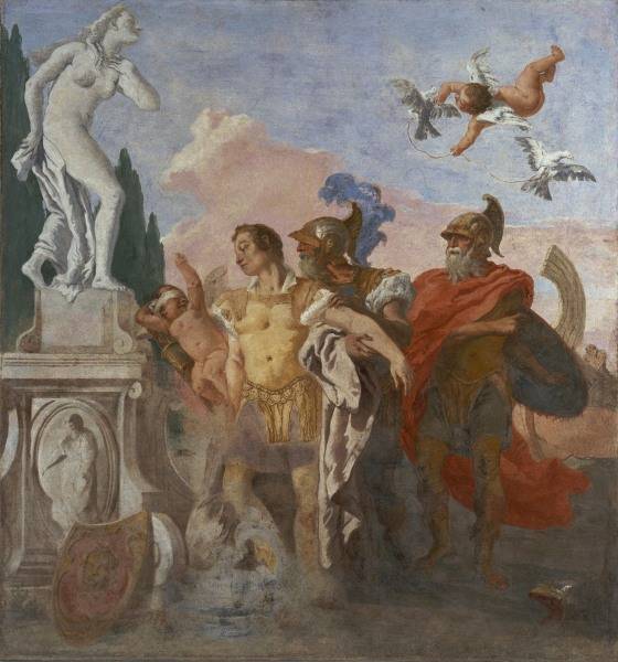 G.D.Tiepolo / Rinaldo bef.Armida Statue od Giovanni Domenico Tiepolo