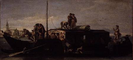 Venetian Post Barge od Giovanni Domenico Tiepolo